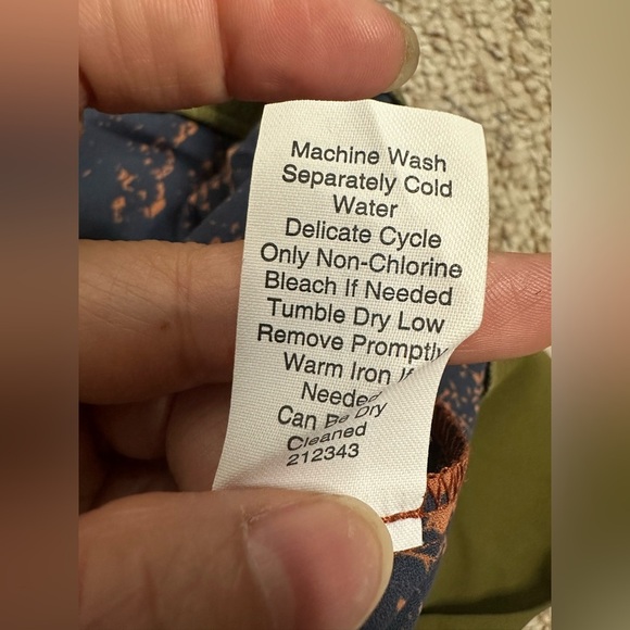 CAbi Orange and Black Patterned Blouse with Green Trim size M - Picture 7 of 7